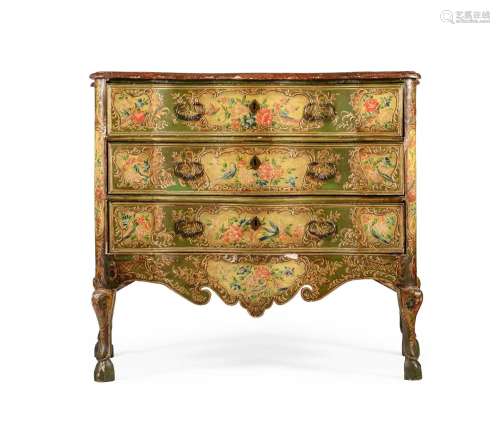 AN ITALIAN POLYCHROME PAINTED COMMODE, 18TH CENTURY