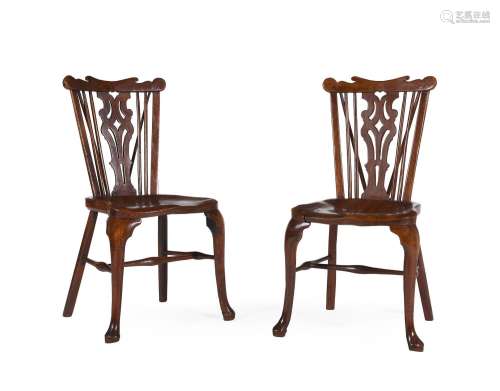 A PAIR OF GEORGE III ELM AND SYCAMORE CHAIRS THAMES VALLEY