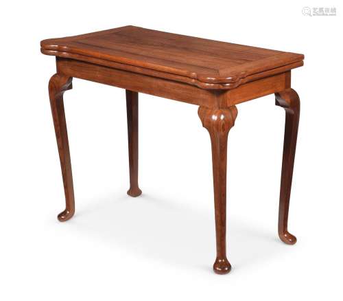 Y A CHINESE EXPORT EXOTIC HARDWOOD FOLDING CARD TABLE, POSSI...