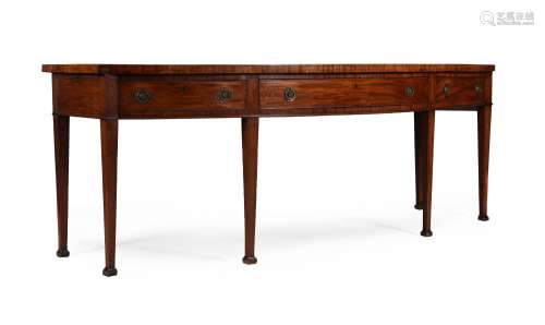 A GEORGE III MAHOGANY BOWFRONT SERVING TABLE, CIRCA 1780