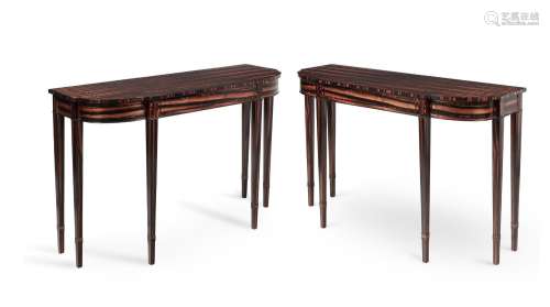 A PAIR OF COROMANDEL SIDE TABLES, IN GEORGE III STYLE, OF RE...