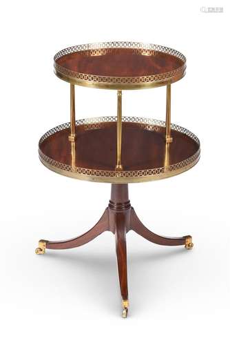 A GEORGE III MAHOGANY AND GILT BRASS ETAGERE, IN THE MANNER ...