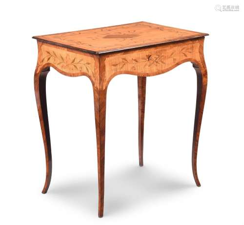 A GEORGE III HAREWOOD, WALNUT, AND MARQUETRY CENTRE TABLE, I...