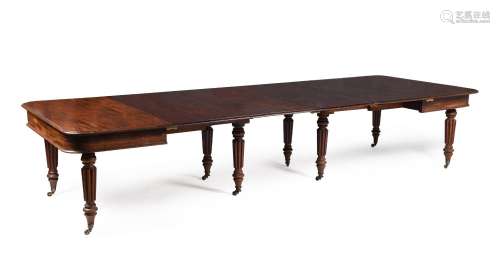 A GEORGE IV MAHOGANY EXTENDING DINING TABLE, ATTRIBUTED TO G...