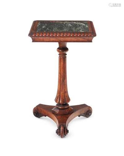 Y A GEORGE IV ROSEWOOD AND MARBLE PEDESTAL TABLE, CIRCA 1825