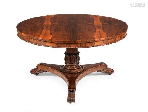 Y A GEORGE IV ROSEWOOD CENTRE TABLE, CIRCA 1830