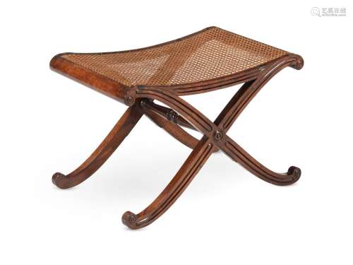 Y A REGENCY ROSEWOOD X-FRAME STOOL, ATTRIBUTED TO GILLOWS, C...