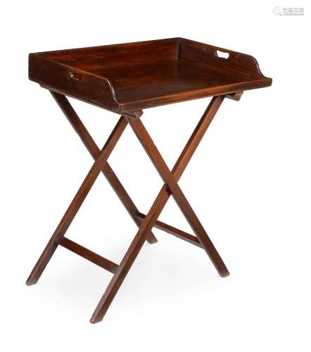 A MAHOGANY BUTLER'S TRAY ON STAND, FIRST HALF 19TH CENTURY