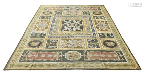 A EUROPEAN WOVEN CARPET, IN EMPIRE STYLE, approximately 549 ...