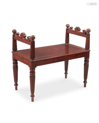 A REGENCY MAHOGANY WINDOW SEAT, IN THE MANNER OF GILLOWS, CI...