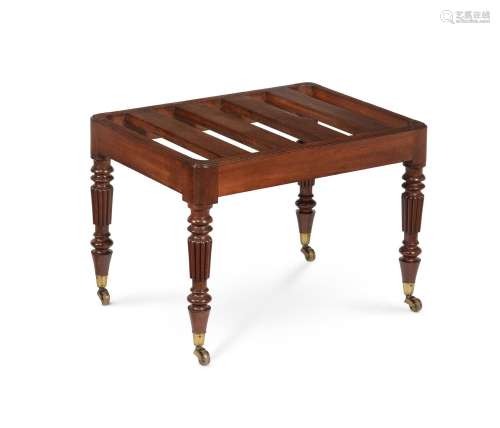 A GEORGE IV MAHOGANY LUGGAGE STAND, ATTRIBUTED TO GILLOWS, C...