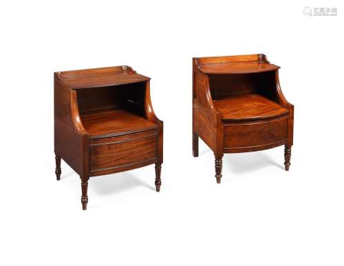 A MATCHED PAIR OF GEORGE IV MAHOGANY BEDSIDE COMMODES, CIRCA...
