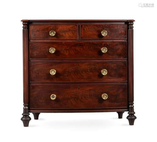 A REGENCY MAHOGANY CHEST OF DRAWERS, IN THE MANNER OF GILLOW...