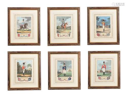 AFTER CHARLES TOMKINS, A SET OF SIX FRAMED HANDTINTED PRINTS...