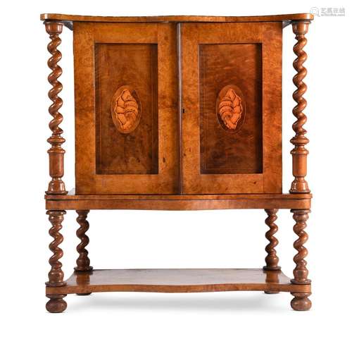 A VICTORIAN BURR WALNUT AND LABURNUM OYSTER VENERRED COLLECT...