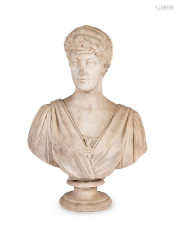 ORAZIO ANDREONI (ITALIAN, 1800-1900), A MARBLE BUST OF ALEXA...