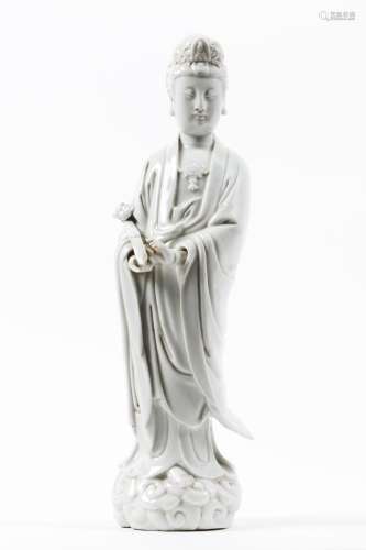 A blanc-de-Chine figure of Guanyin
