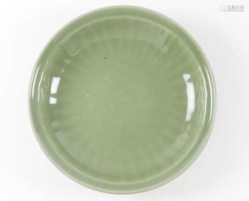 A large celadon-glazed Longquan plate