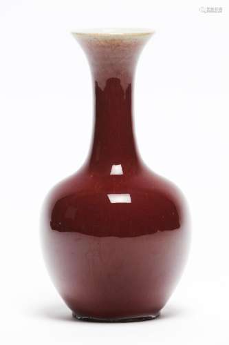 A monochrome sang-de-boeuf-glazed vase
