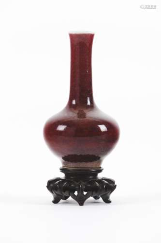 A monochrome sang-de-boeuf-glazed vase