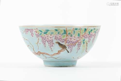 A turquoise-ground Famille-rose 'Dayazhai' bowl
