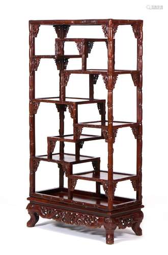 A Chinese hardwood display cabinet