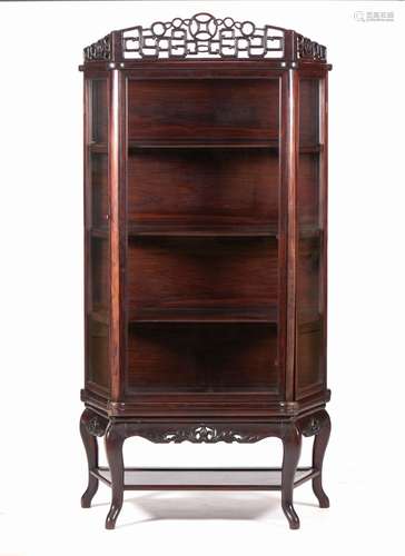 A Chinese hongmu display cabinet