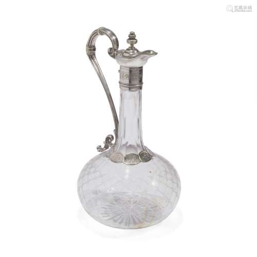 Bottiglia in cristallo e metallo argentato, Inghilterra XIX ...