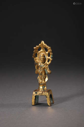 銅鎏金彌勒菩薩像