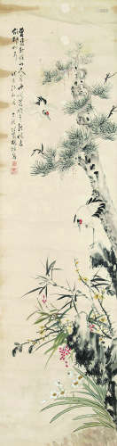 1884～1943 胡汀鹭 松鹤水仙 镜心 纸本设色