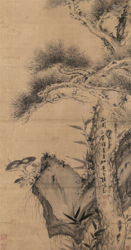 1768～1822 陈鸿寿 三友图 立轴 绢本水墨