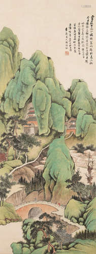 1852～1924 林纾 灵岩寺外 立轴 绢本设色