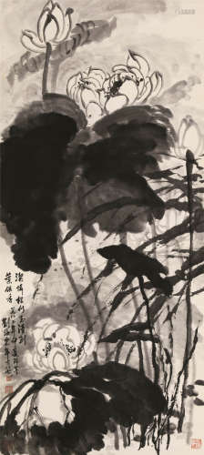 1896～1994 刘海粟 墨荷 镜心 纸本水墨