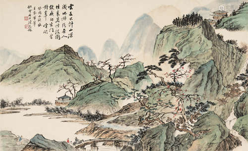 1898～1959 张石园 青绿山水 镜心 纸本设色