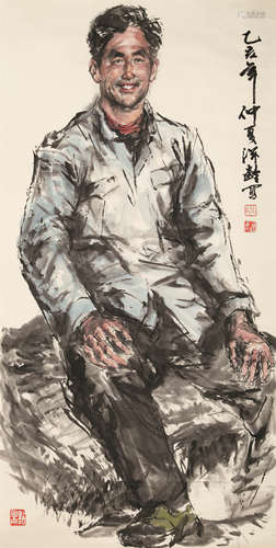 b.1941 杜滋龄 人物 镜心 纸本设色