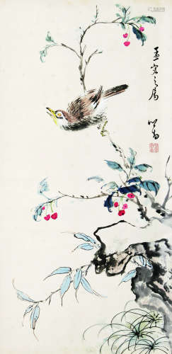 1896～1963 溥儒 枝头小鸟 立轴 纸本设色