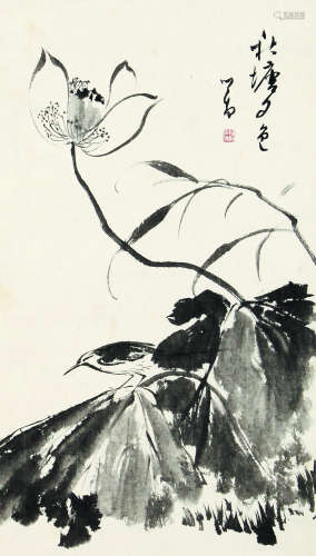 1896～1963 溥儒 秋塘夕色 立轴 纸本水墨