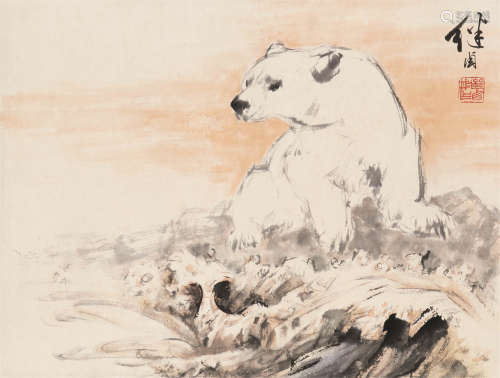 1918～1983 刘继卣 熊 镜心 纸本设色