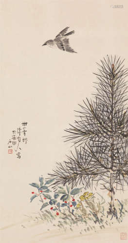 1884～1948 陈树人 花鸟 立轴 纸本设色