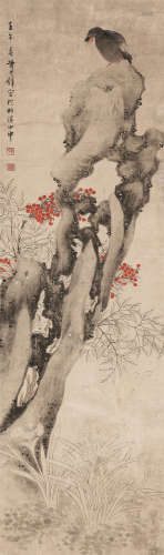1898～1991 黄君璧 花鸟 立轴 纸本设色