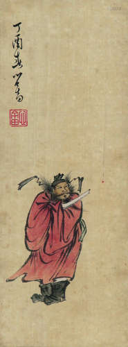 1896～1963 溥儒 钟馗 镜框 纸本设色