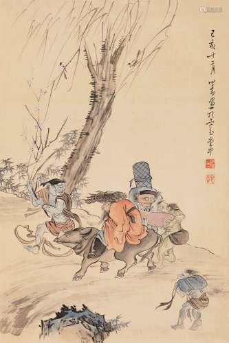 1896～1963 溥儒 钟馗出行图 立轴 绢本设色