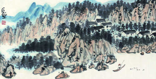 1913～1976 陈子庄 山水 横轴 纸本设色