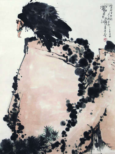 1897～1971 潘天寿 雄鹰 立轴 纸本设色