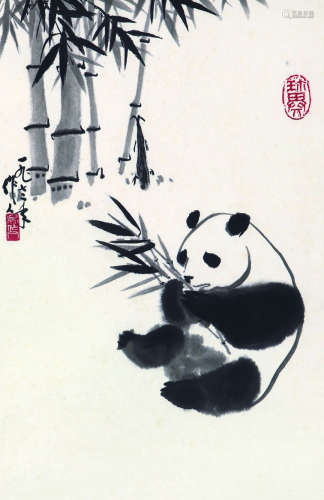 1908～1997 吴作人 熊猫 镜心 纸本水墨