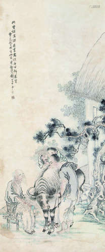 1833～1911 钱慧安 人物故事 立轴 纸本设色