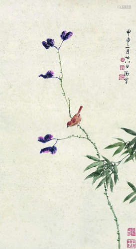 1711～1799 乾隆 花鸟 立轴 纸本设色