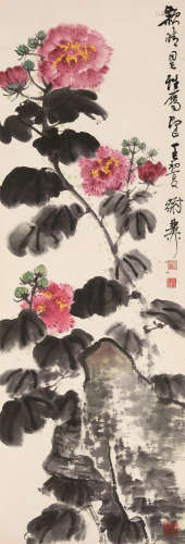 1910～1997 谢稚柳 芙蓉花 立轴 纸本设色