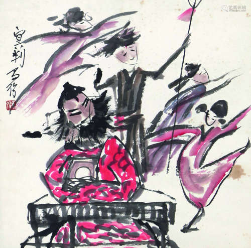 1917～2007 高马得 戏曲人物 立轴 纸本设色