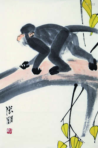 1918～2009 张朋 猴 软片 纸本设色